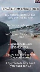 Things i want my husband