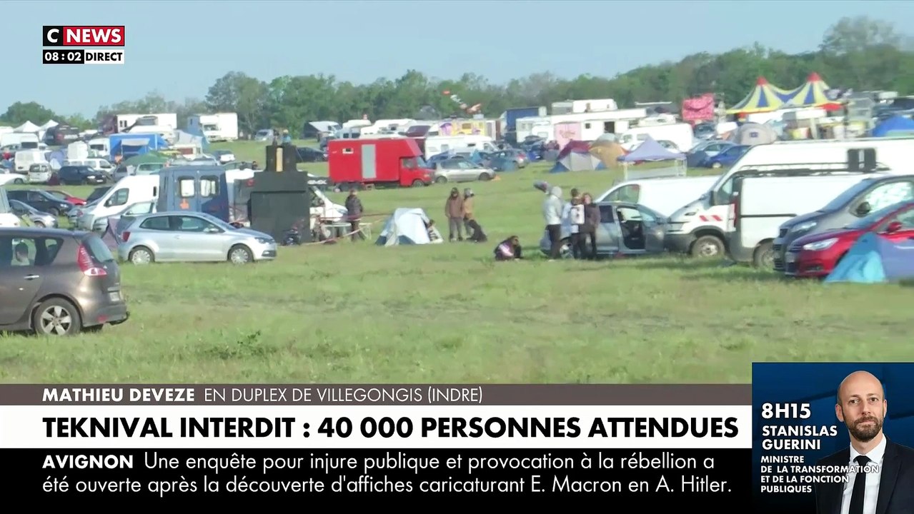 Teknival dans l'Indre - Les fêtards affluent par milliers depuis hier à Villegongis bravant l'interdiction de la préfecture face à des autorités qui semblent impuissantes