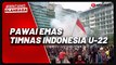 Ribuan Suporter Tumpah Ruah di Bundaran HI, Sambut Iring-iringan Timnas Indonesia U-22