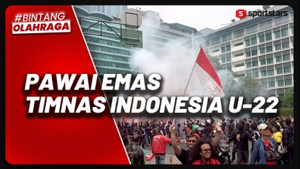 Ribuan Suporter Tumpah Ruah di Bundaran HI, Sambut Iring-iringan Timnas Indonesia U-22