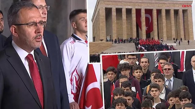 19 Mayıs 1919'un 104'üncü yılı... Bakan Kasapoğlu ve beraberindeki heyet Anıtkabir'de