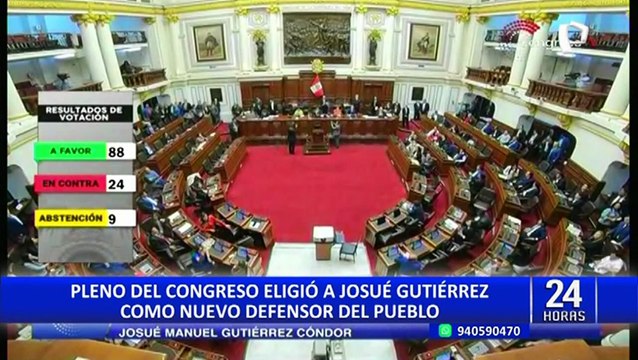 Congreso elige a Josué Gutiérrez como nuevo Defensor del Pueblo