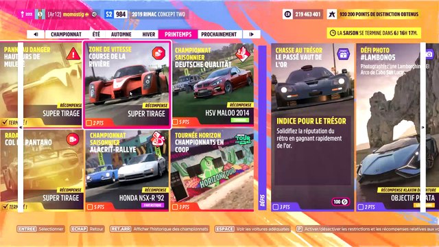 Forza Horizon 5 zone de vitesse course de la rivière