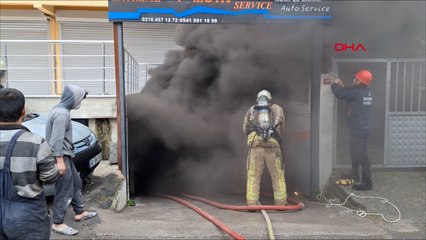 Otomobil tamirhanesinde çıkan yangında bir kişi yaralandı