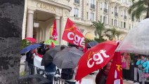 La CGT tente de perturber à son tour le Festival de Cannes avec une manifestation depuis ce midi devant le célèbre hôtel Carlton