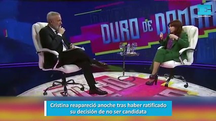 Cristina en TV admitió la debilidad del Frente de Todos: “Lo importante es entrar al ballotage”