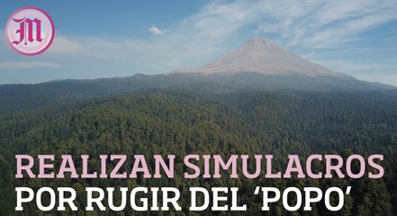 Realizan simulacros por rugir del Popocatépetl
