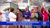 Vecinos de Ate y La Molina enfrentados por colocación de reja