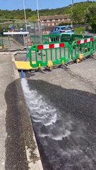 Water gushing from Affinity Water works in Folkestone