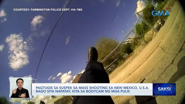 Pagtugis sa suspek sa mass shooting sa New Mexico, U.S.A. bago siya napatay, kita sa bodycam ng mga pulis | Saksi