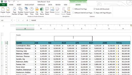 Excel 2013 Page Layout
