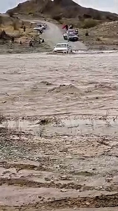 A Car crossing a river
