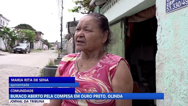 Buraco aberto pela Compesa provoca transtornos para moradores de Ouro Preto