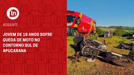 Jovem de 18 anos sofre queda de moto no Contorno Sul de Apucarana