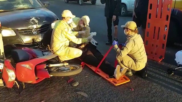 Mulher fica ferida em acidente de trânsito no São Cristóvão