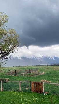 Land Spout Forms Over Mission Mountains in Montana