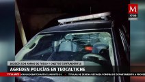 Policías estatales son atacados y dejan poncha-llantas sobre carretera en Teocaltiche, Jalisco