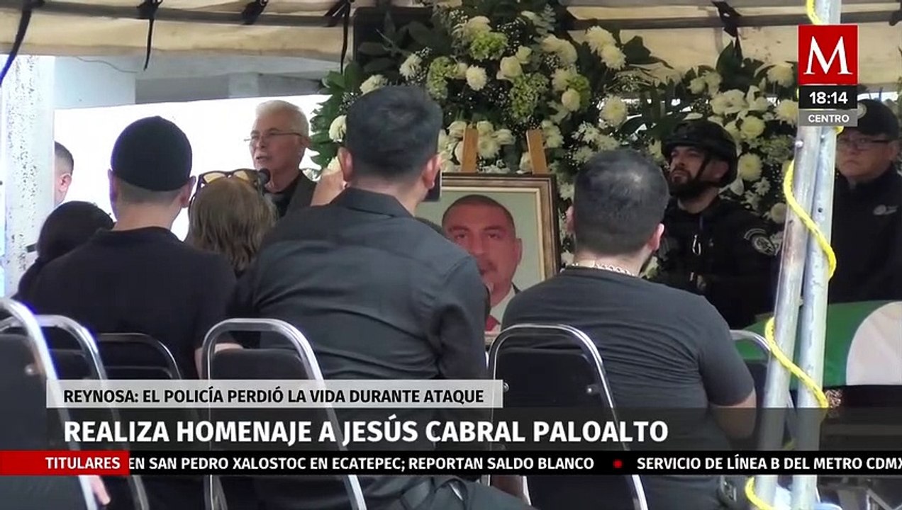 Hacen homenaje al policía Jesús Cabral Paloalto que falleció en Reynosa
