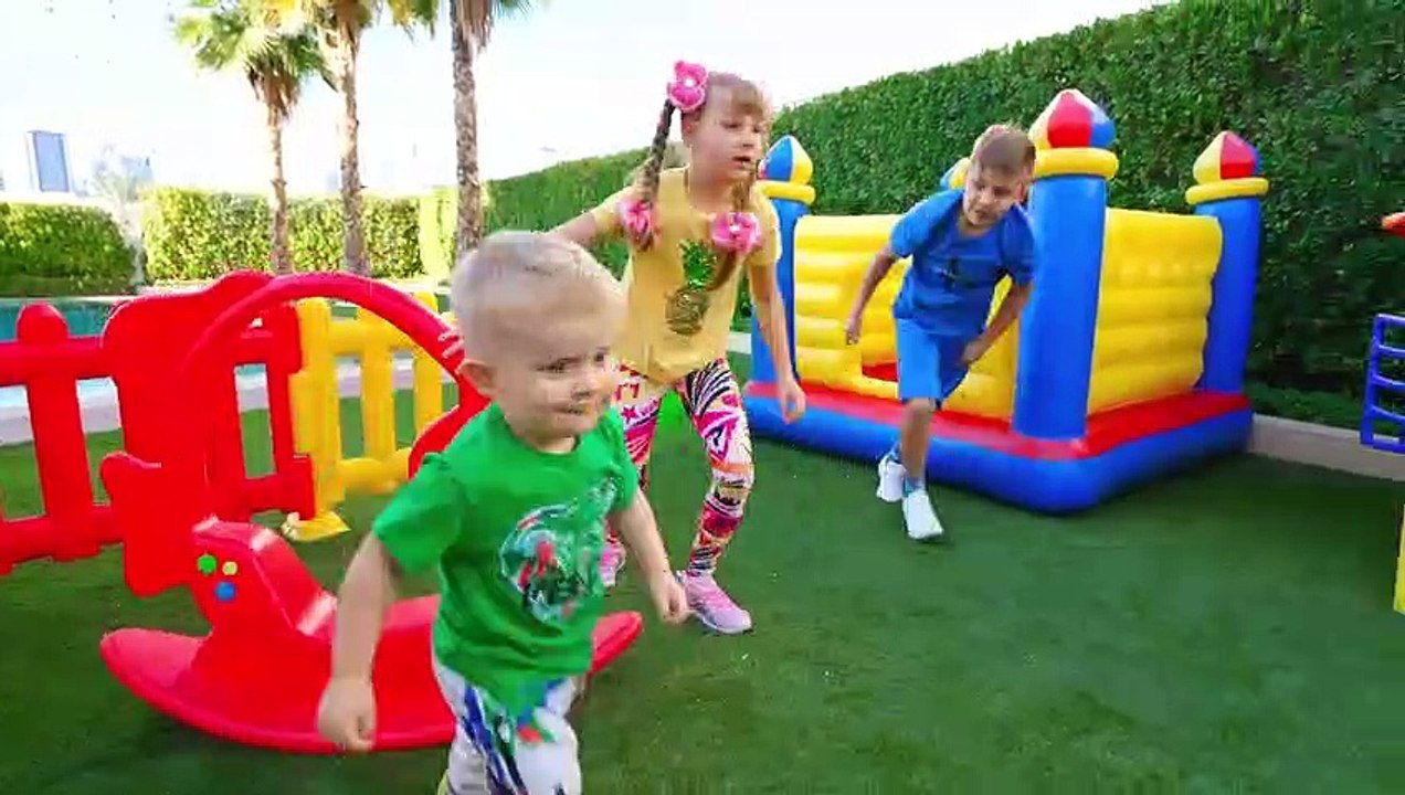 Diana and Roma Funny Kids Stories with brother Oliver