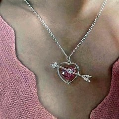 Jewelry One Piercing Heart Necklace Cupid's Arrow
