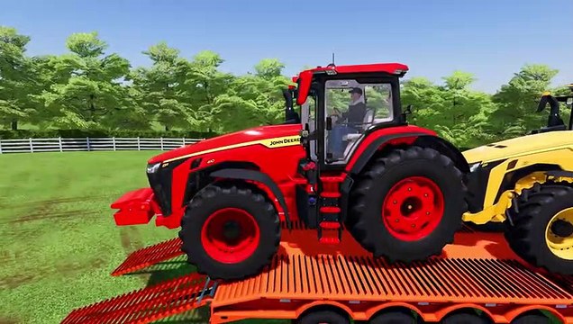 Farming Simulator 22 CUT GRASS AND MAKE WRAP BALES WITH JOHN DEERE TRACTORS