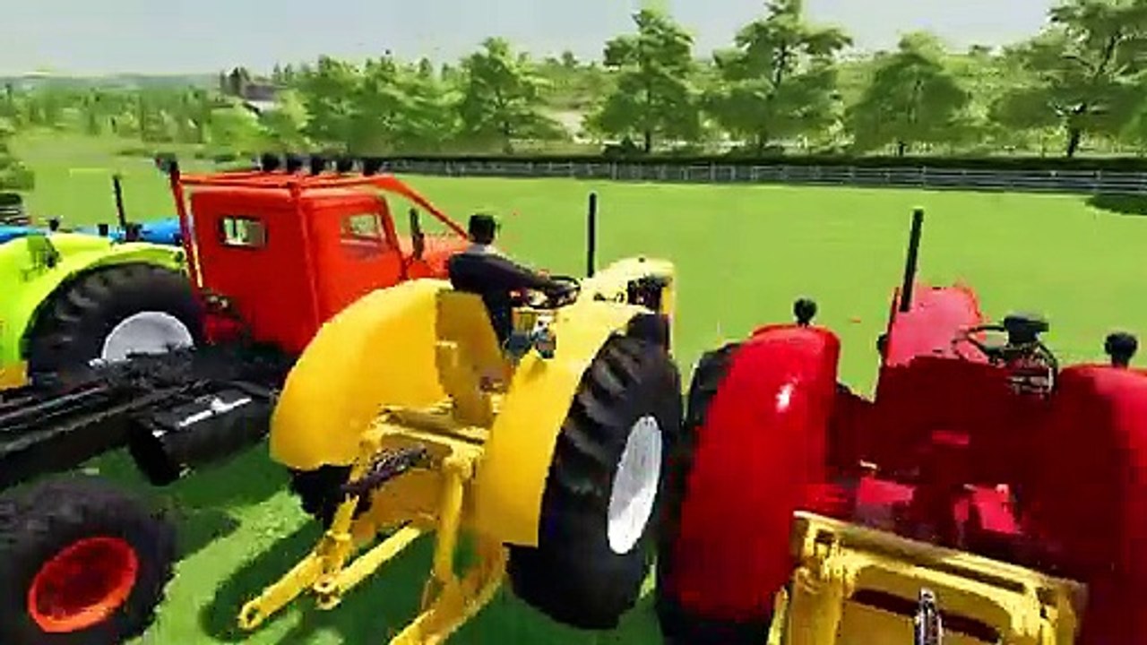 HARVESTING AND LOAD SOYBEANS WITH OLD TRACTORS - Farming Simulator 22