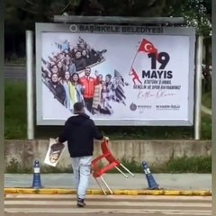AKP'li belediyenin 'Atatürksüz' 19 Mayıs afişine vatandaştan tepki!