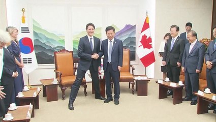 Trudeau goes viral for striking ‘manner legs’ pose during South Korea visit