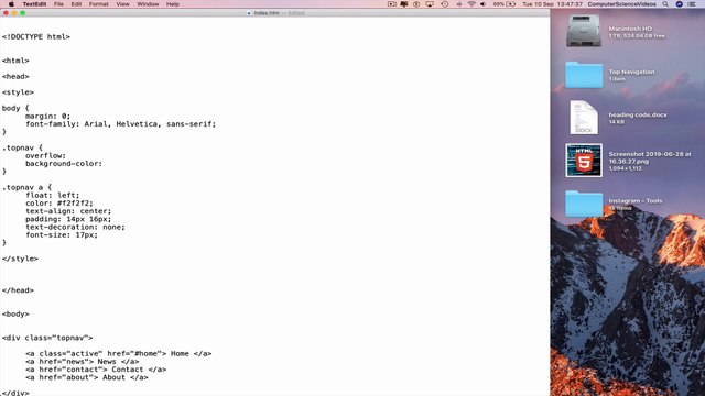 How to CODE a Basic Top Navigation Bar Using HTML & CSS | New