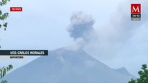 Población San Andrés Calpan se mantiene tranquila pese a exhalaciones del volcán Popocatépetl