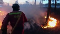 Mejoran condiciones para apagar el gran incendio del oeste de España