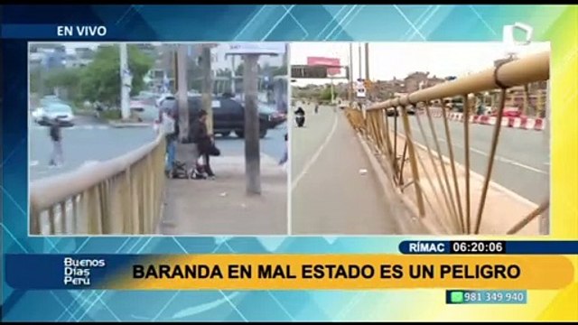 Rímac: barandas en mal estado son un peligro para transeúntes y conductores