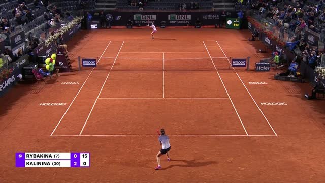 Rybakina wins Rome title after Kalinina retirement