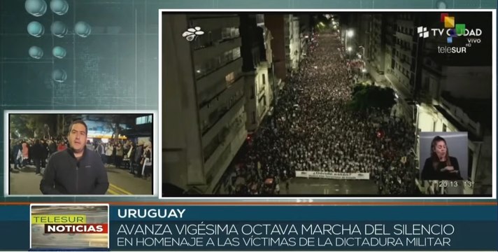 Uruguayos recuerdan a víctimas de la dictadura militar en edición 28 de la Marcha del Silencio