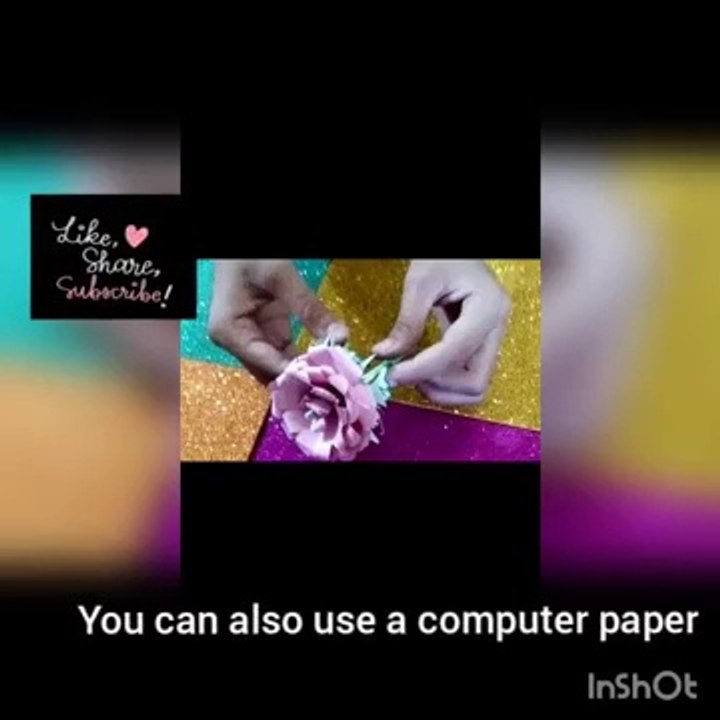 how to make  an easy rose flower with computer paper in easy steps, my first video.
