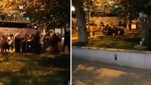 Taksim’de dilencilerin para kavgası kamerada