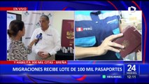 Migraciones recibe lote de 100 mil pasaportes y habilita 300 mil citas