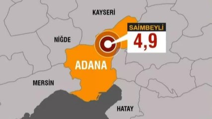 Adana'nın Saimbeyli ilçesinde 4.9 büyüklüğünde deprem