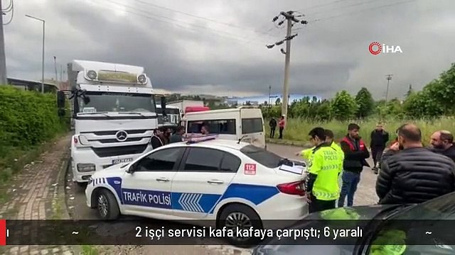 2 işçi servisi kafa kafaya çarpıştı: 6 yaralı