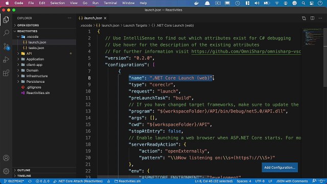 Creating a CRUD application using the CQRS + Mediator pattern - Using the debugger in VS Code
