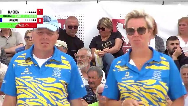Demi-finale du mixte TANCHON/GIELLY vs POINSOT/SUCHAUD : Championnats Régionaux Auvergne Rhône-Alpes 2023 de pétanque à Rumilly