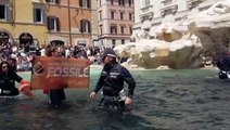 Rome’s Trevi Fountain turns black in climate protest against fossil fuels