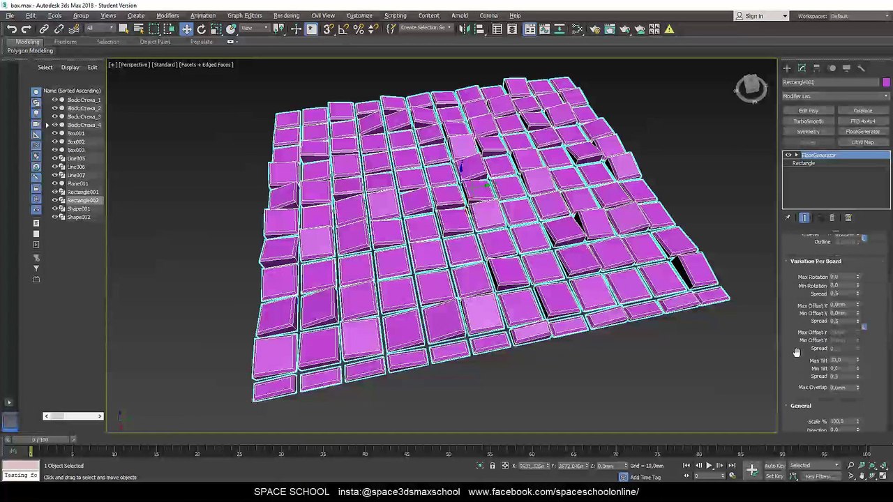 9-Space School[Photoreal Renders in 3dsMax & Corona] BLOCK 1. Lesson 9. Floor generator.