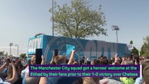 Manchester City players given heroes' welcome