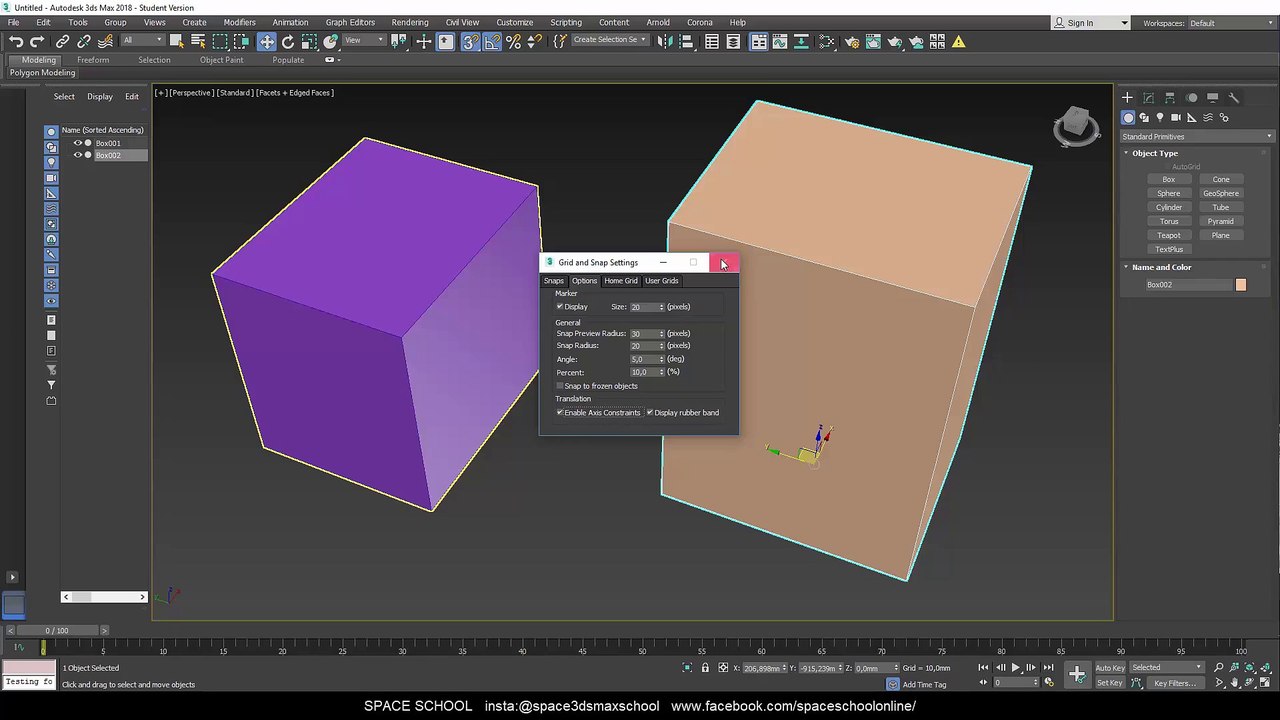 4- Space School[Photoreal Renders in 3dsMax & Corona] BLOCK 1. Lesson 4. Snaps and Pivot.
