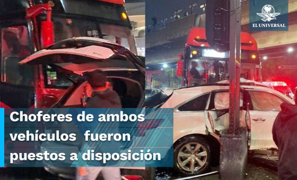 6 personas lesionadas dejó un choque entre Metrobús y camioneta en Iztacalco