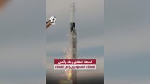 لحظة انطلاق رحلة رائدي الفضاء السعوديين إلى الفضاء