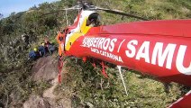Adolescente ferida em trilha é resgatada de helicóptero em Florianópolis