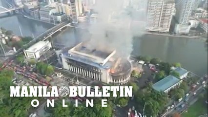 AERIAL SHOT: Fire hits Manila Central Post Office