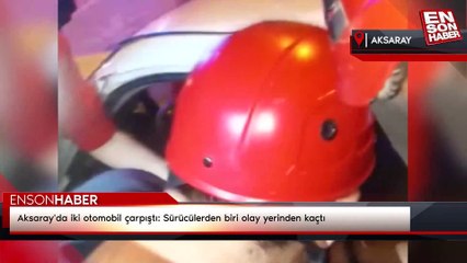 Aksaray'da iki otomobil çarpıştı: Sürücülerden biri olay yerinden kaçtı